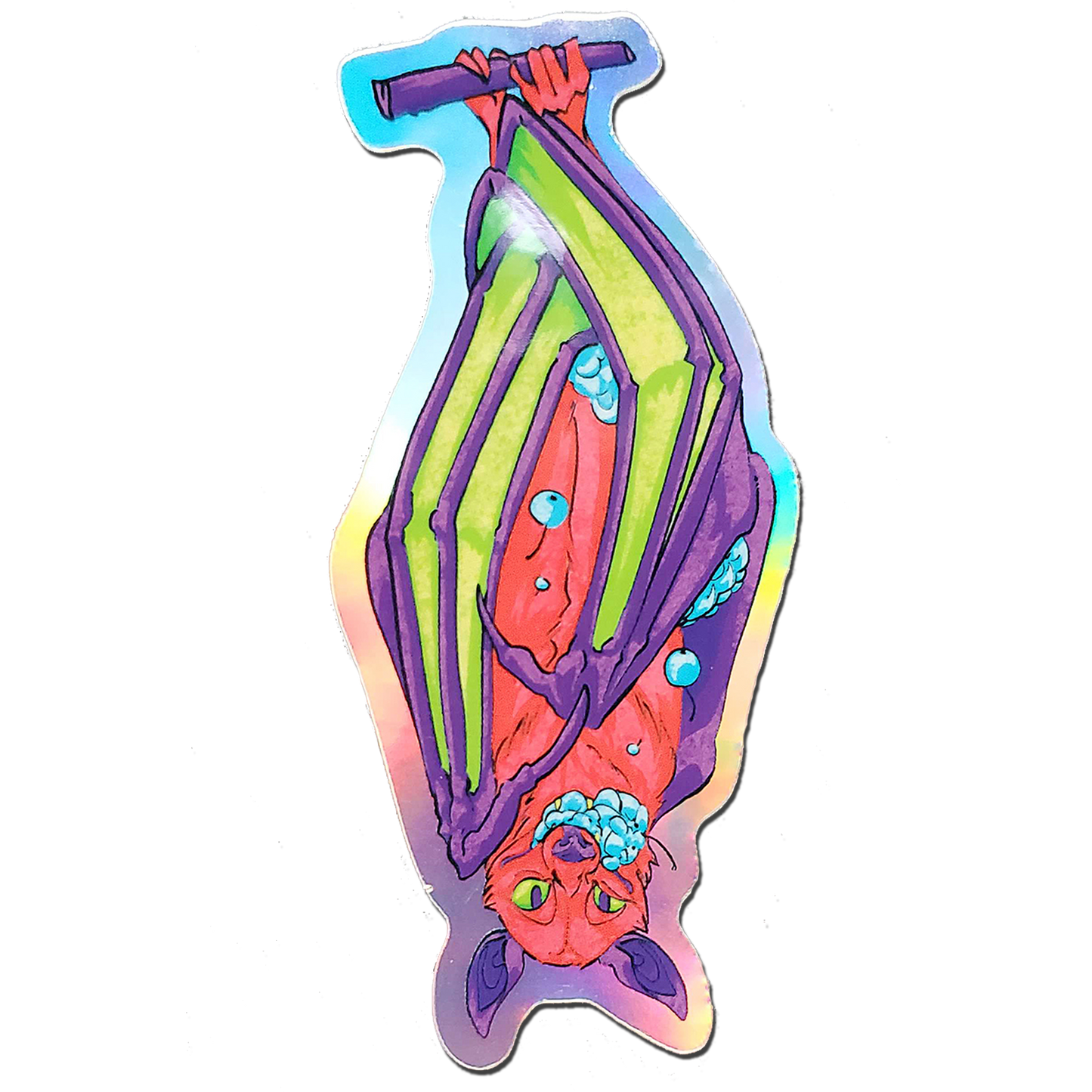 Neon Fruit Bat Sticker